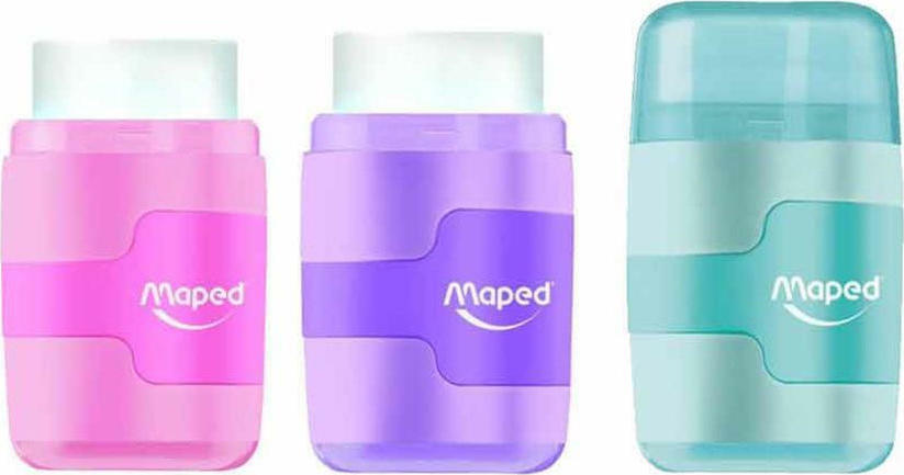 Maped Connect Διπλή Ξύστρα με Γόμα (Διάφορα Χρώματα)