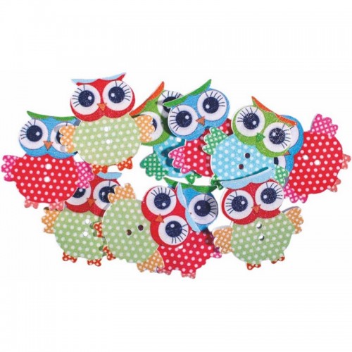 Ξύλινες Κουκουβάγιες Junior Art School Σε Διάφορα Χρώματα