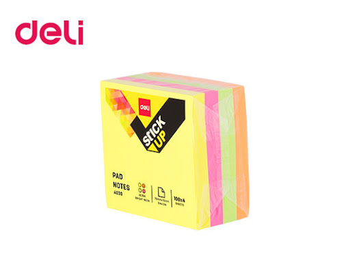 DELI ΚΥΒΟΣ ΑΥΤΟΚΟΛΛΗΤΟΣ 51x51mm 4x100Φ. STICK UP ΝΕΟΝ