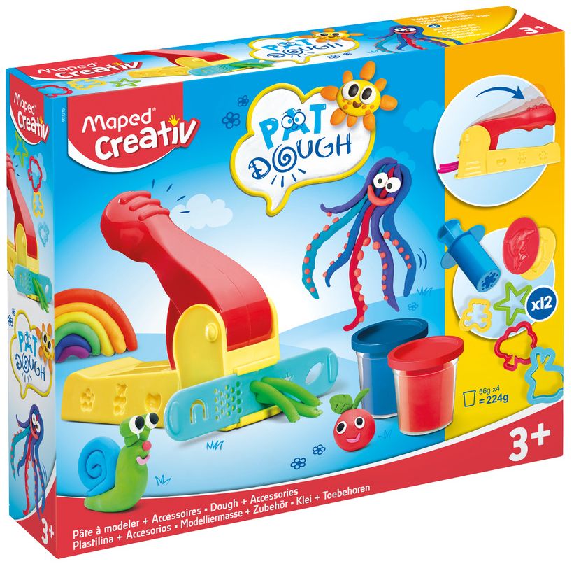 Σετ 4 πλαστοζυμαράκια και 12 αξεσουάρ Maped Creativ - Pat Dough