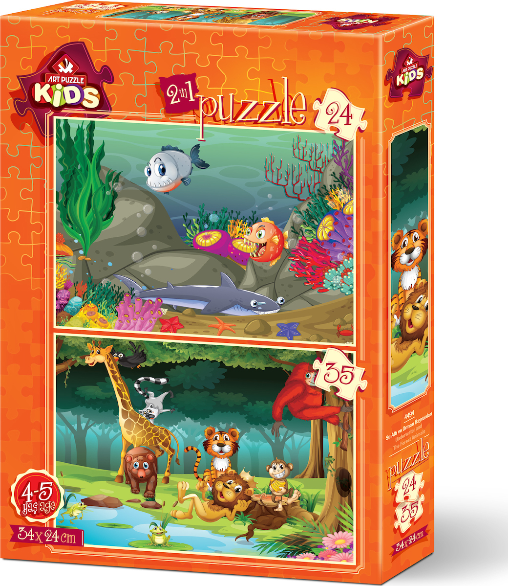 Παιδικό Puzzle Underwater & The Forest Animals 2 in 1