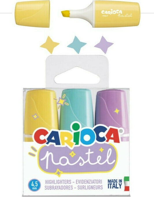 Μαρκαδόροι Carioca Υπογράμμισης Παστελ Μίνι Σετ 3Τεμ