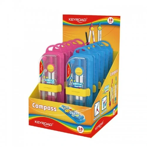 Keyroad Circle Master Μεταλλικός Διαβήτης με Μολύβι σε Κουτί (Διάφορα Χρώματα)