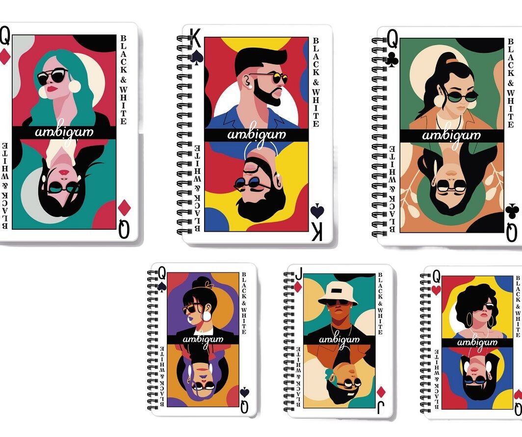 Τετράδιο Black&White - Cards ambigram, A4 2Θ