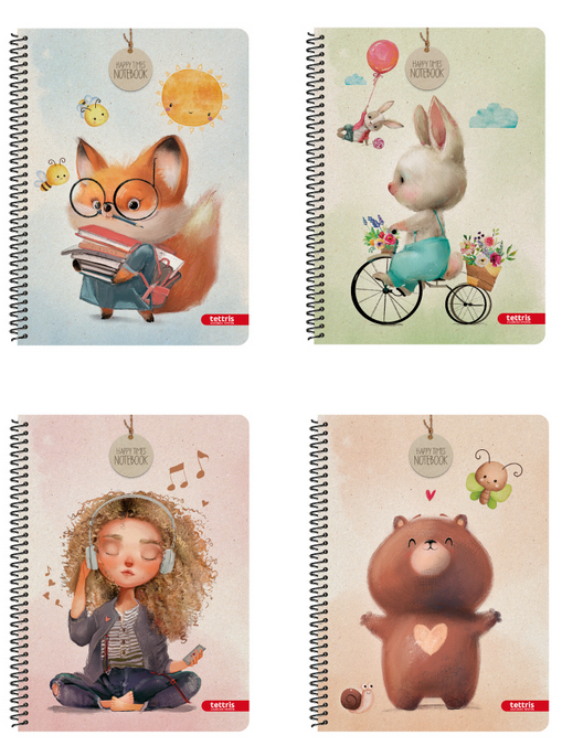 Τετράδιο Σπιράλ 2 Θέματα 17x25cm Tettris ”Happy Times”